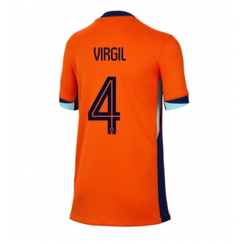 Paesi Bassi Virgil van Dijk #4 Maglia Gara Casa Repliche Europei 2024 Donna